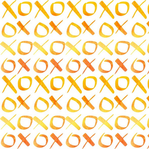 xoxo Watercolor Yellow Orange