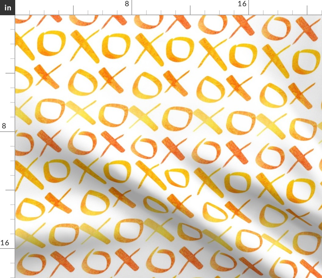 xoxo Watercolor Yellow Orange