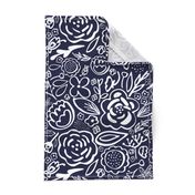 Floral Explosion (Navy & White)