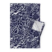 Floral Explosion (Navy & White)