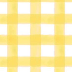 Watercolor Gingham in Sunshine