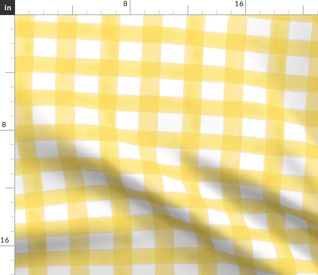 Watercolor Gingham in Sunshine