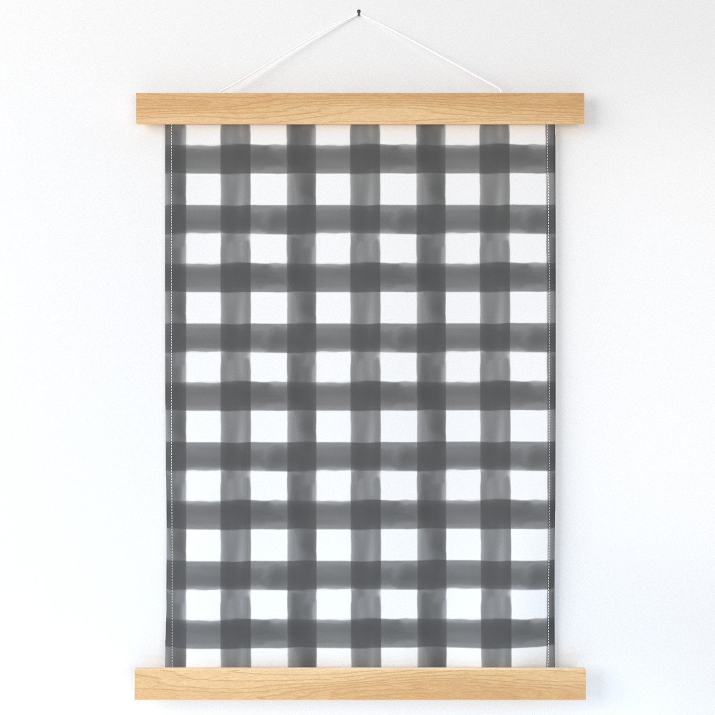 Charcoal Watercolor Gingham