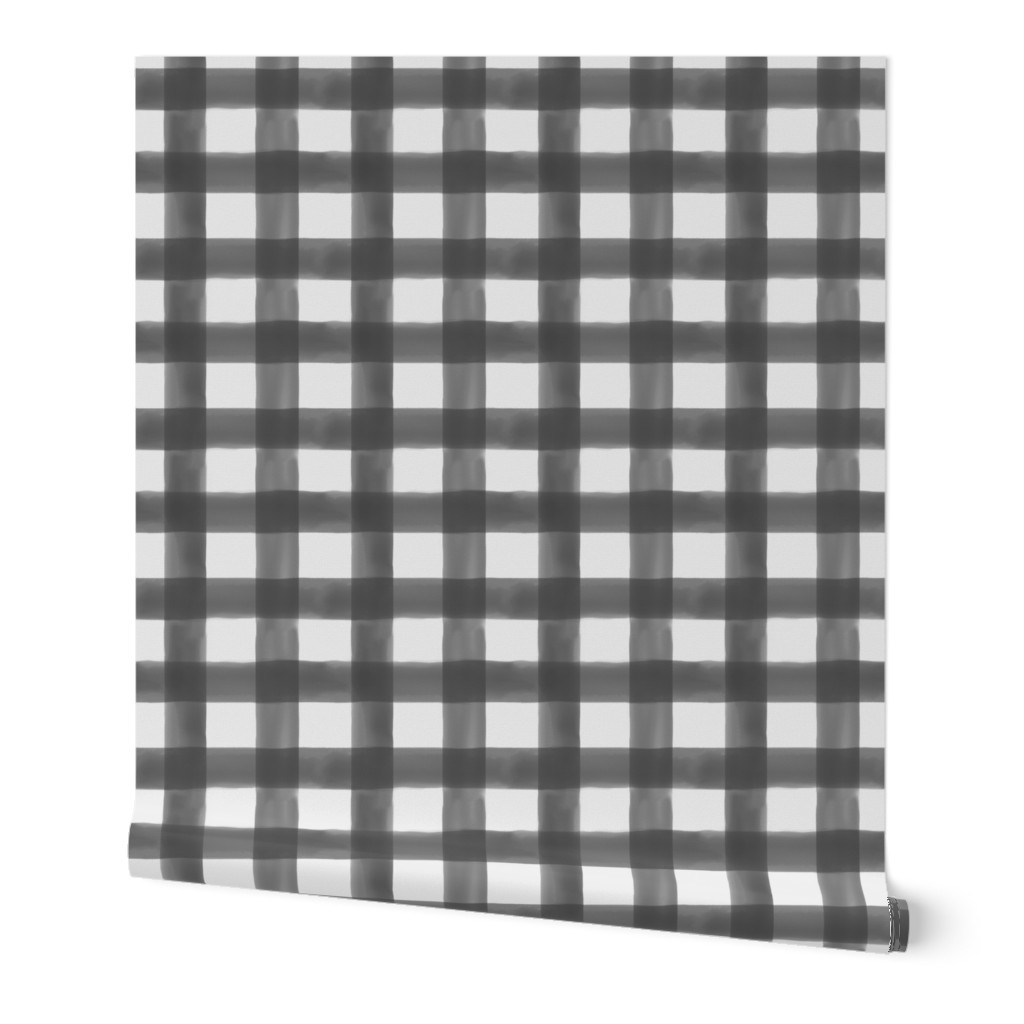 Charcoal Watercolor Gingham