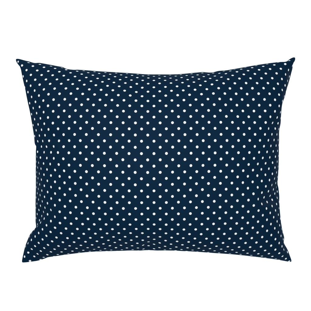  Mini White Polkadots on Navy Blue 