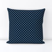  Mini White Polkadots on Navy Blue 