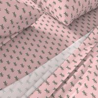 Badger Forest Friends All Over Repeat Pattern on Baby Pink