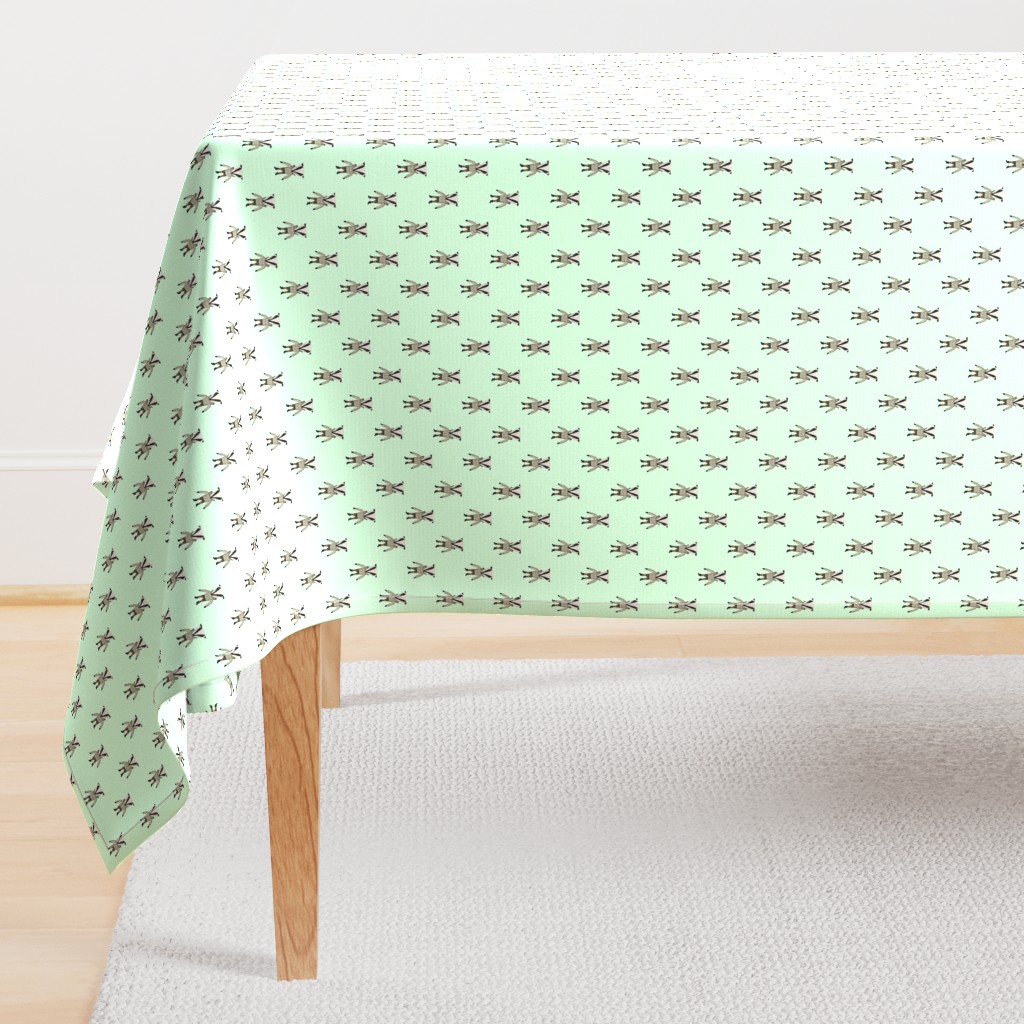 Badger Forest Friends All Over Repeat Pattern on Mint Green