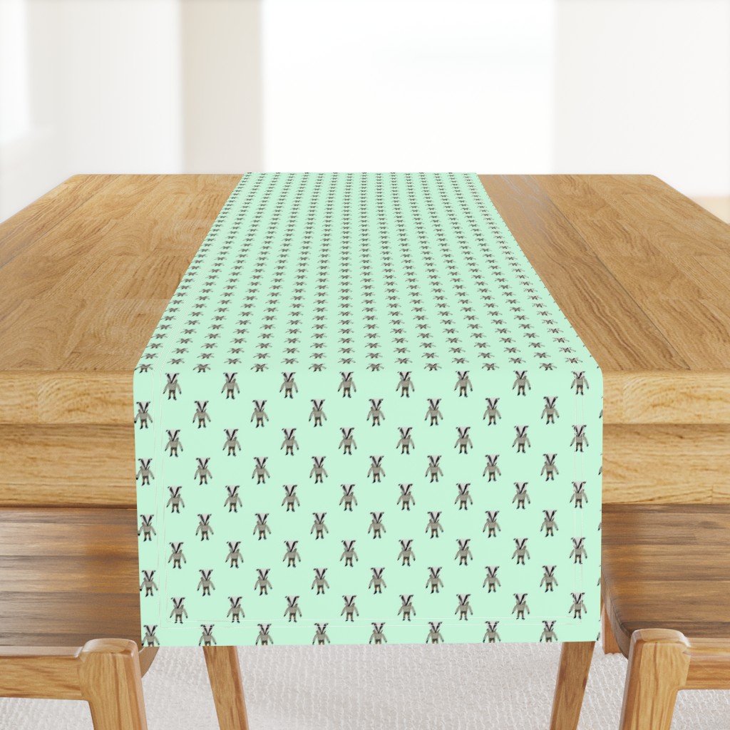 Badger Forest Friends All Over Repeat Pattern on Mint Green