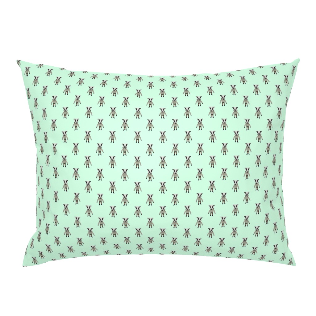 Badger Forest Friends All Over Repeat Pattern on Mint Green