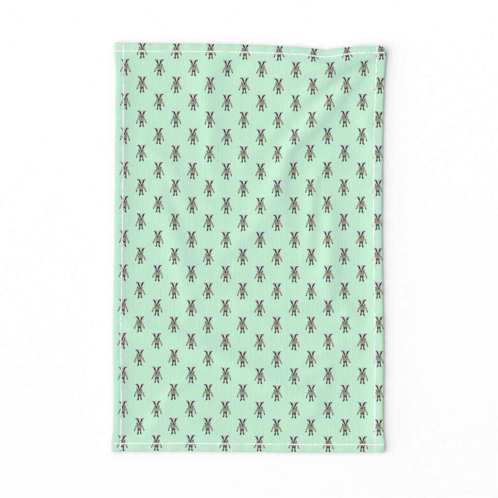 Badger Forest Friends All Over Repeat Pattern on Mint Green