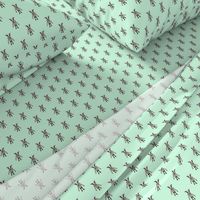 Badger Forest Friends All Over Repeat Pattern on Mint Green