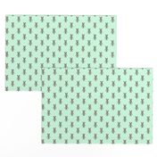 Badger Forest Friends All Over Repeat Pattern on Mint Green