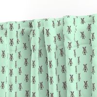 Badger Forest Friends All Over Repeat Pattern on Mint Green