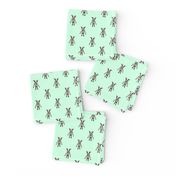 Badger Forest Friends All Over Repeat Pattern on Mint Green