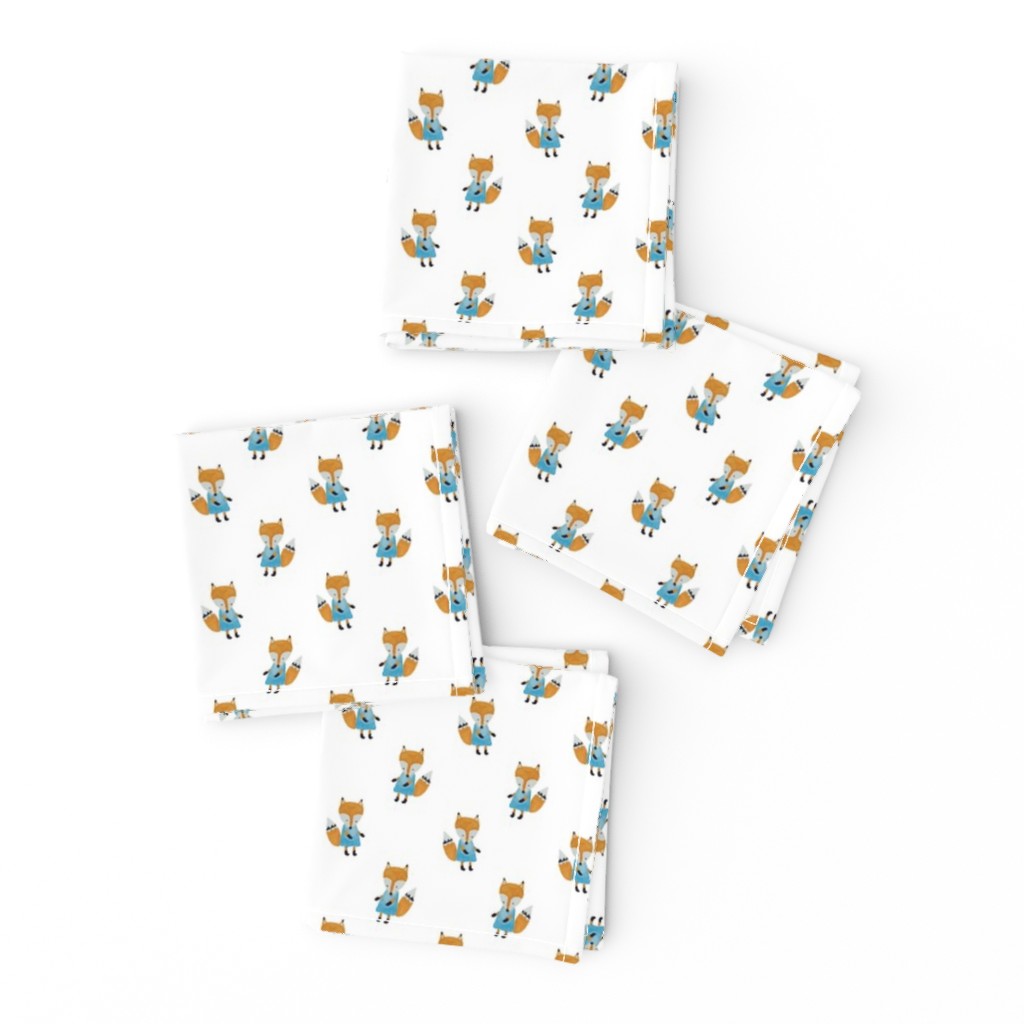 Fox Forest Friends All Over Repeat Pattern on White