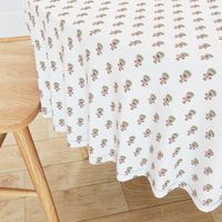 Hedgehog Forest Friends All-Over Repeat Pattern on White 