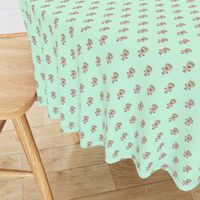 Hedgehog Forest Friends All-Over Repeat Pattern on Mint Green 