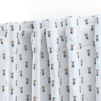 Mouse Forest Friends All Over Repeat Pattern in Baby Blue