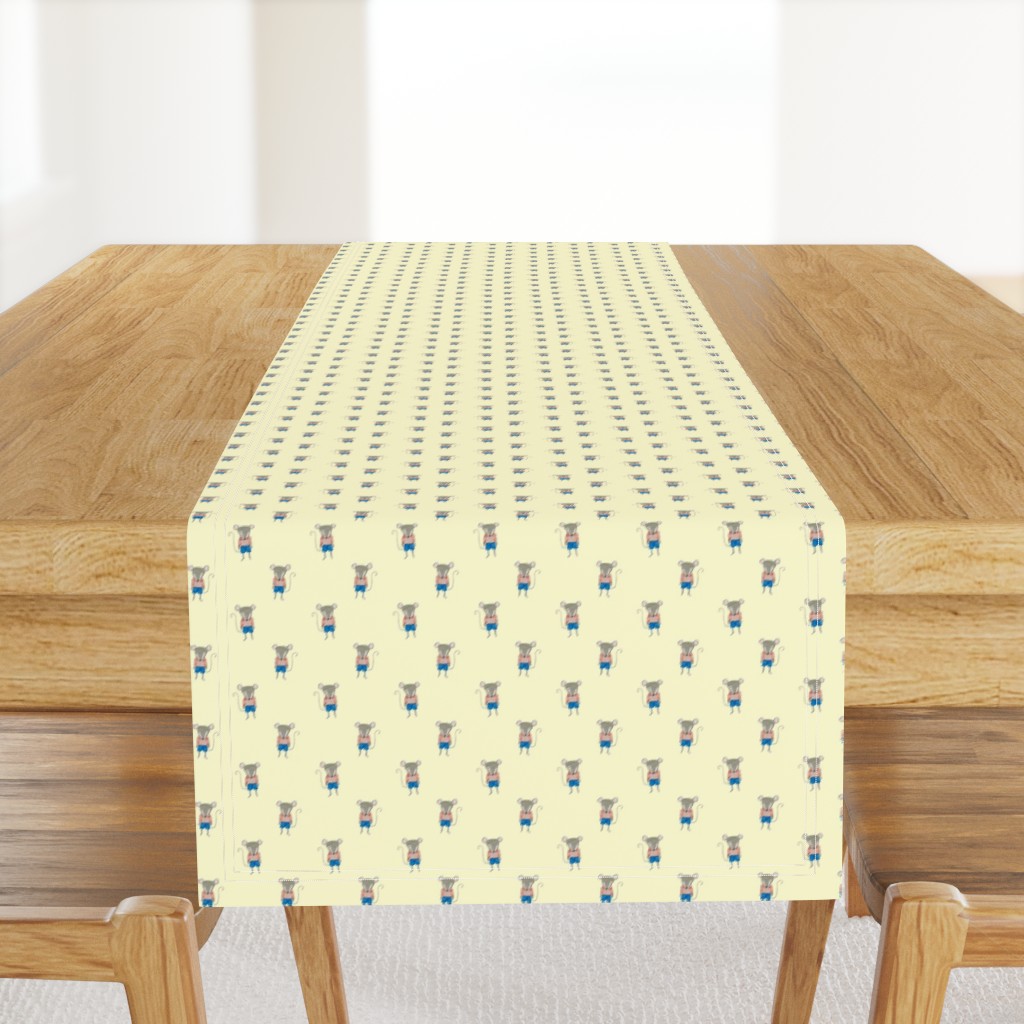 Mouse Forest Friends All Over Repeat Pattern in Lemon Yellow