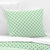 Owl Forest Friends All-Over Repeat Pattern in Mint Green