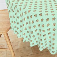 Owl Forest Friends All-Over Repeat Pattern in Mint Green