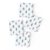 Forest Friends Woodland Animals Water Colors in Baby Blue
