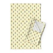 Forest Friends Woodland Animals Water Colors in Lemon Yellow