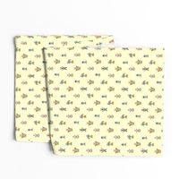 Forest Friends Woodland Animals Water Colors in Lemon Yellow