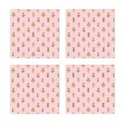 Forest Friends Woodland Animals Water Colors in Baby Pink