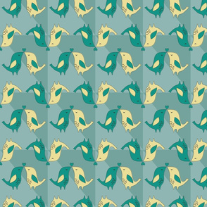 mid-centruy-modern-love-birds-Pattern-Teal-Variant