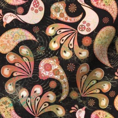 Paisley Peacock Vintage Dark Small