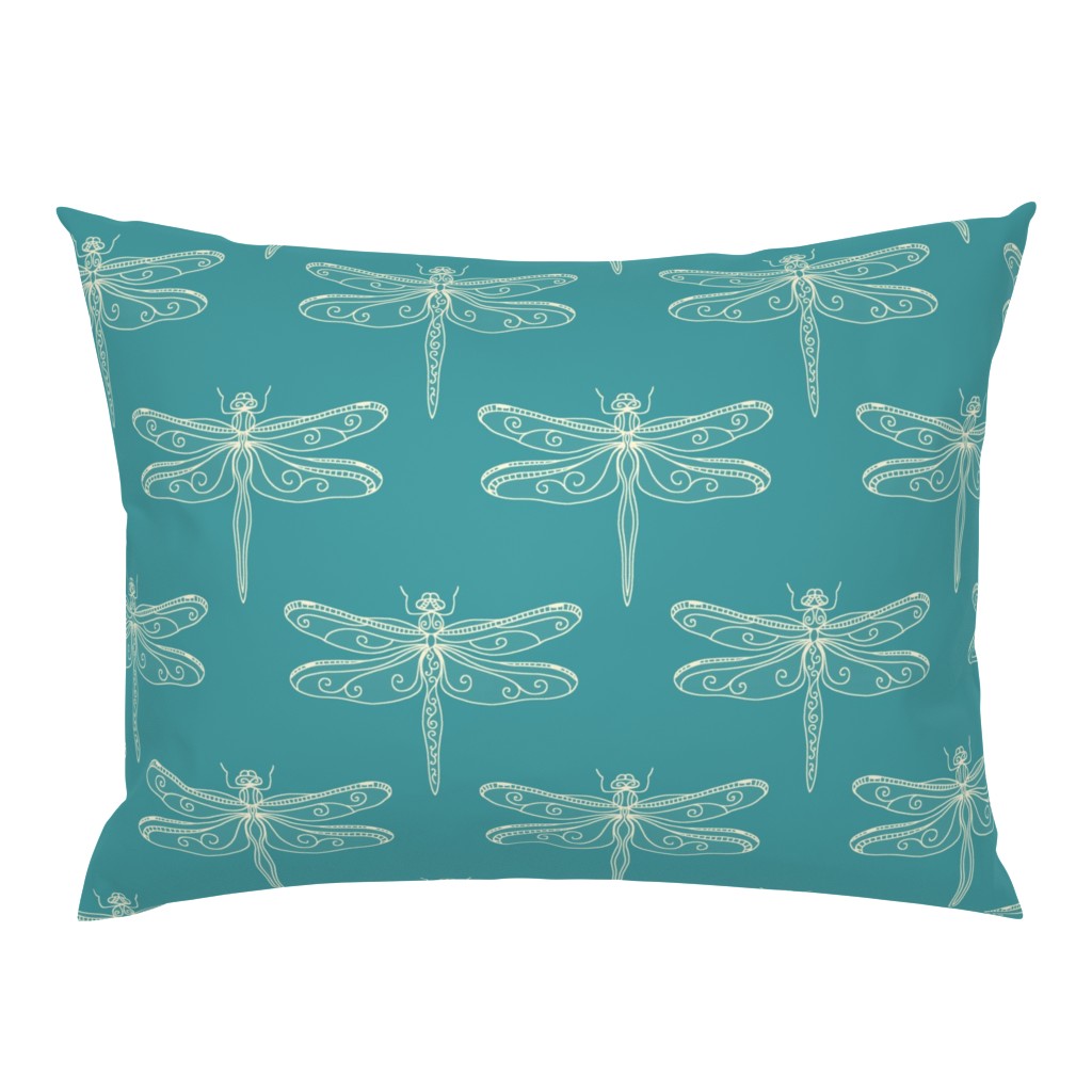 dragonfly rows - aqua