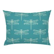 dragonfly rows - aqua