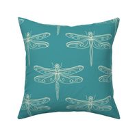 dragonfly rows - aqua