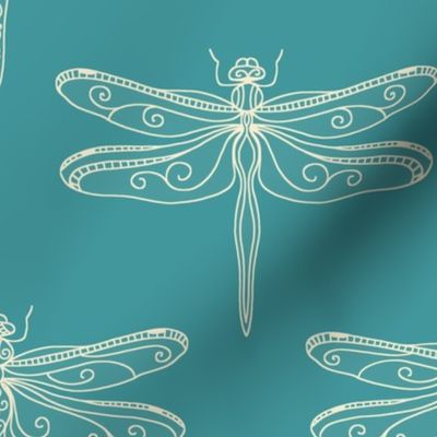 dragonfly rows - aqua