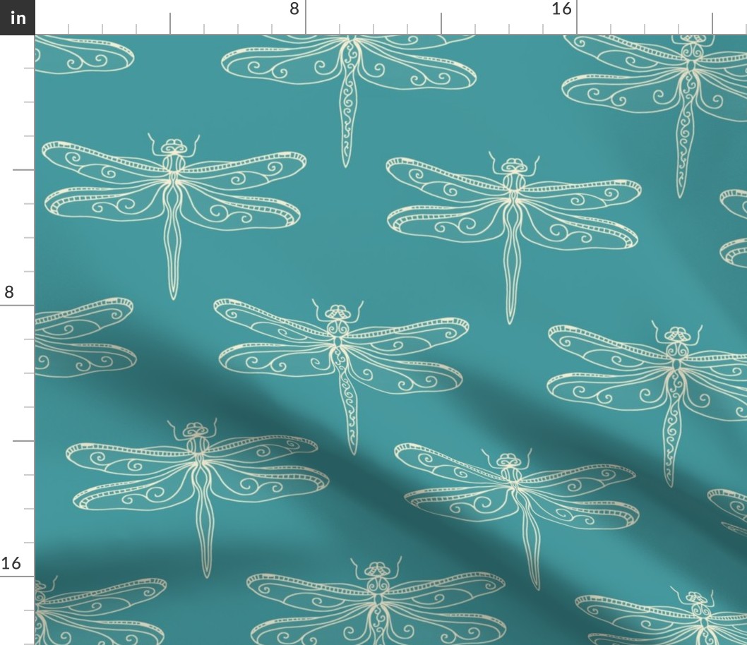 dragonfly rows - aqua