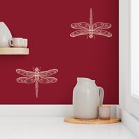 dragonfly rows - brick red