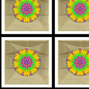 Kaleidoscope Basketry-Beige-framed