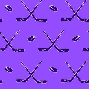 Purple Hockey Fabric, Wallpaper and Home Decor
