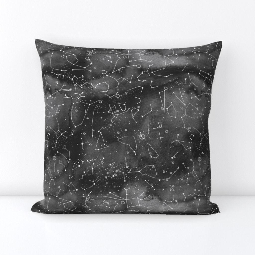 Constellations -black watercolour background