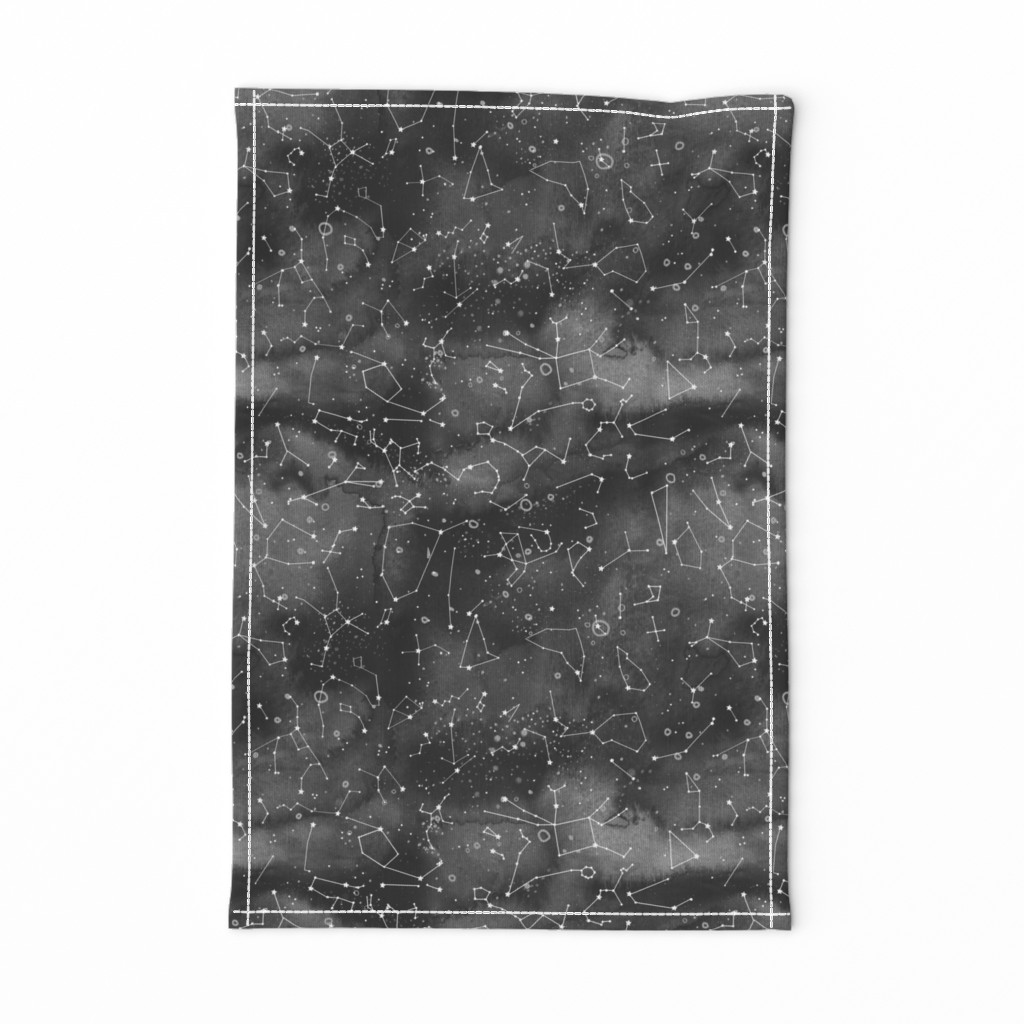 Constellations -black watercolour background