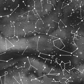 Constellations -black watercolour background