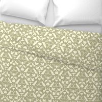 woodland damask cream on moss