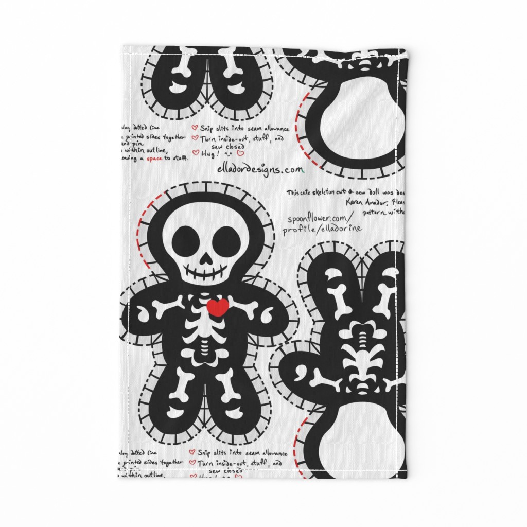 Cute Skeleton Cut & Sew Doll