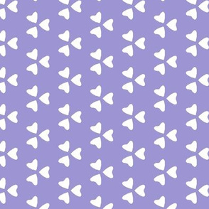 White Hearts on Purple