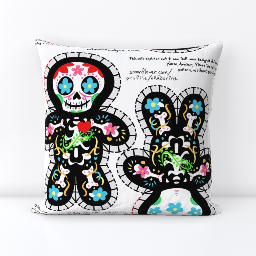 Cute Dia de los Muertos Cut & Sew Doll