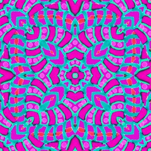 Pink Batik Kaleidoscope Stripes