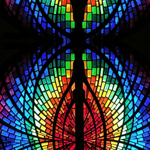 stained glass mirrored wings