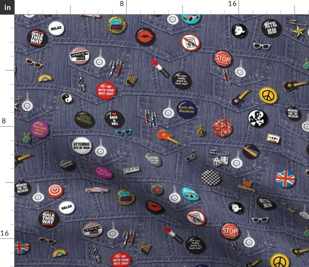 '80s Rock & Roll Flair* || retro buttons & pins